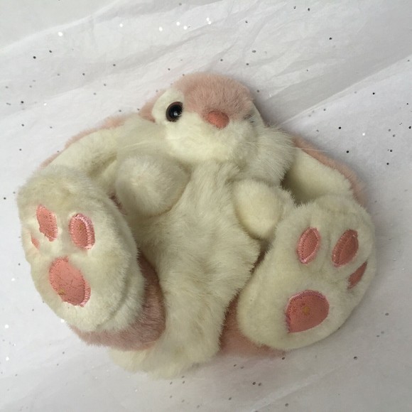 Vintage Chosun Intenational Pink White Bunny Plush Stuffed Animal 7" Floppy Ears - Picture 5 of 12